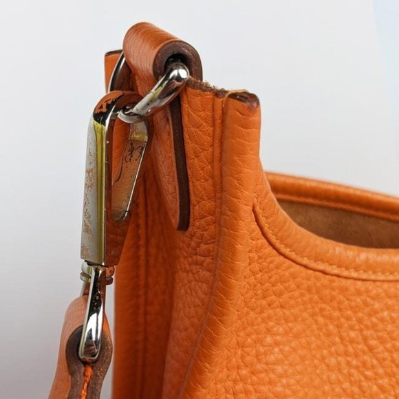 Hermes Evelyne Iii Gm Large Clemence Orange Leather Cross Body Bag - Picture 4 of 12